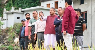 कैबिनेट मंत्री गणेश जोशी ने मसूरी के आपदा प्रभावित क्षेत्रों का किया निरीक्षण