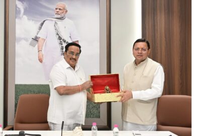 मुख्यमंत्री पुष्कर सिंह धामी ने केंद्रीय जल शक्ति मंत्री सी. आर. पाटिल से की शिष्टाचार भेंट